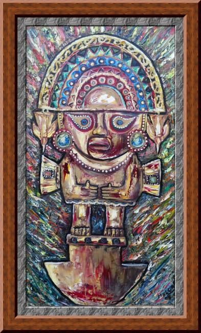 Painting titled "EL TUMI" by Julio Melgar, Original Artwork, Oil