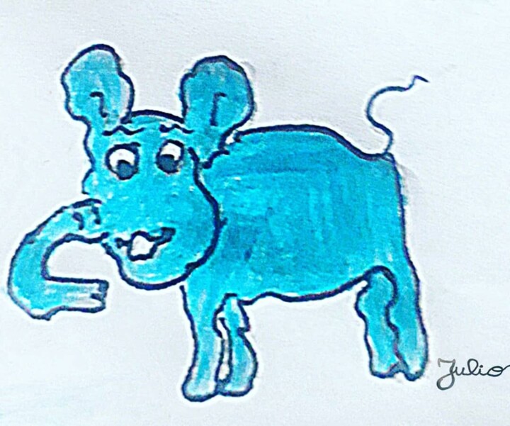 Desenho intitulada "África" por Julio Cesar, Obras de arte originais, Lápis