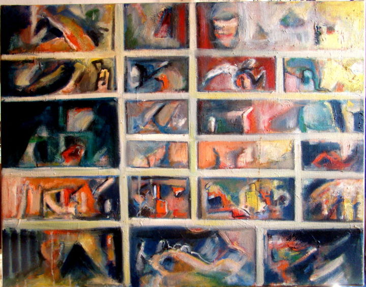 Painting titled "Dialogues simultanés" by Julien Jomard, Original Artwork