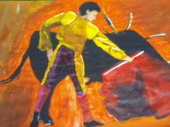 Painting titled "El Matador" by The Young Artist, Original Artwork, Oil