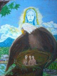 Painting titled "La Aguila Y sus Pro…" by The Young Artist, Original Artwork, Oil