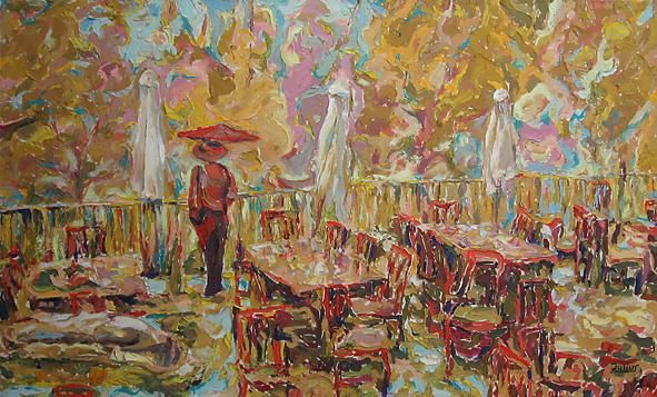 Картина под названием "осень automne" - Юлиус Подлас, Подлинное произведение искусства