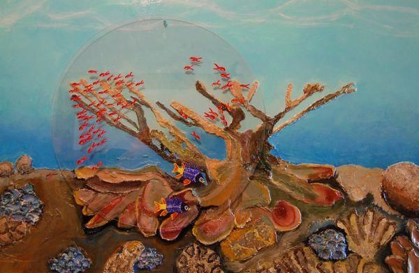 Peinture intitulée "Jardin de corail" par Julkanor, Œuvre d'art originale