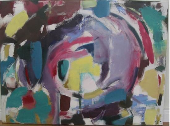 Painting titled "Abstrait #3" by Juliette G-Coppens, Original Artwork
