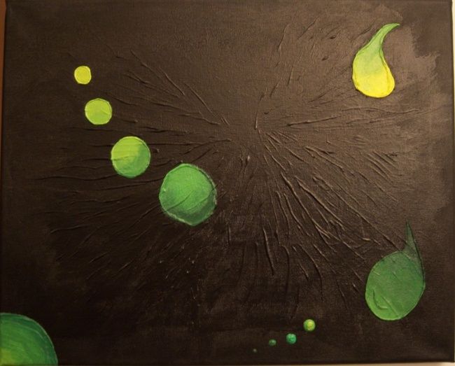 Картина под названием "Espace vert" - Julym, Подлинное произведение искусства, Масло