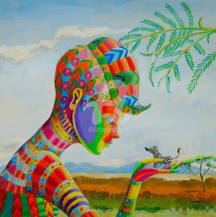 Painting titled "Out of Africa: Lill…" by June Walker, Original Artwork