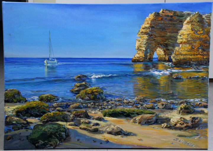 Painting titled "Aus dem Meer gewebt" by Juri Zwetkow, Original Artwork, Oil