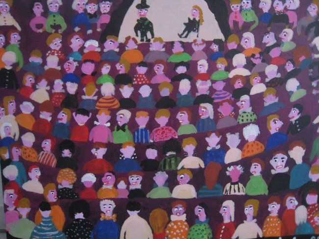 Peinture intitulée "In the theatre" par Detlev Jurkuhn, Œuvre d'art originale, Huile