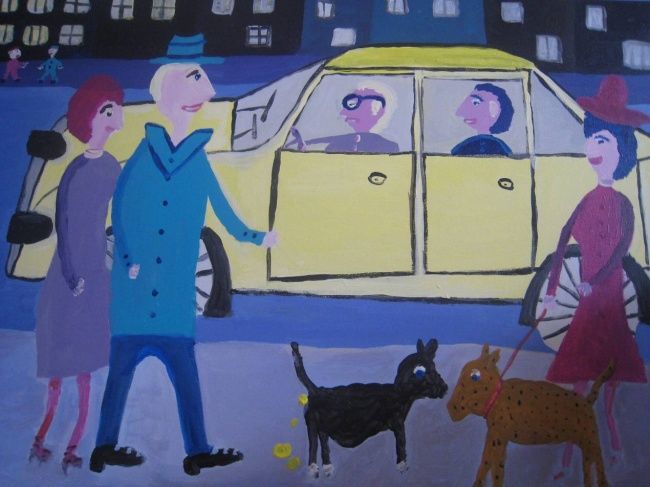 绘画 标题为“On the street” 由Detlev Jurkuhn, 原创艺术品, 油