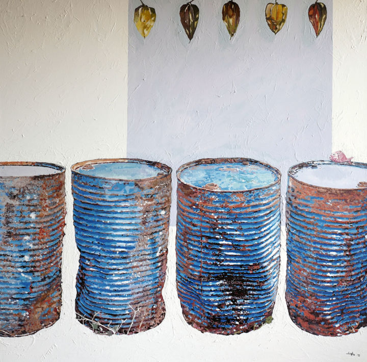 Peinture intitulée "Fût Franc-Comtois" par Marie Juska, Œuvre d'art originale, Acrylique