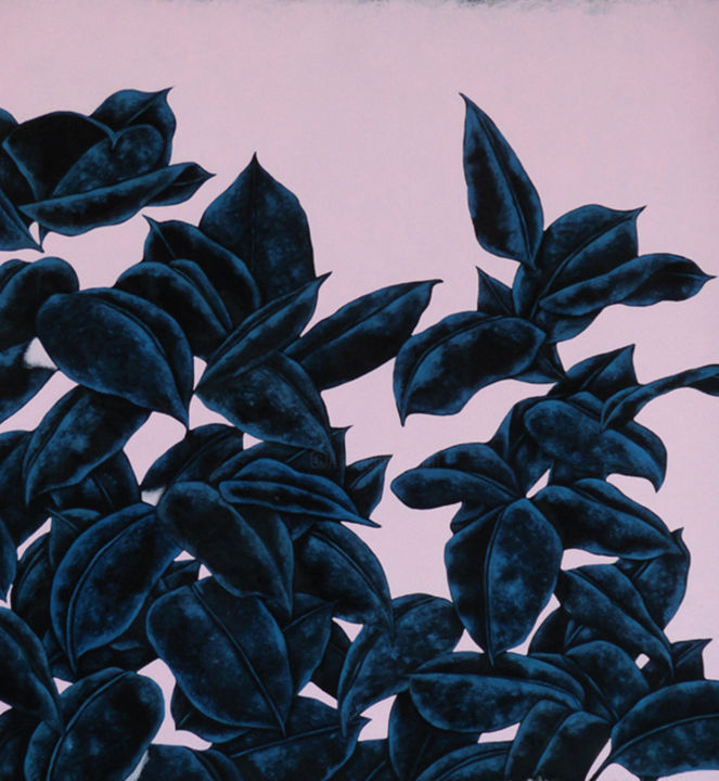 绘画 标题为“Feuilles bleues” 由Jusp, 原创艺术品, 丙烯