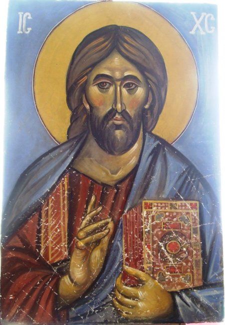 Painting titled "Hristos - Christ Pa…" by Justin Aleksandar Ristic, Original Artwork
