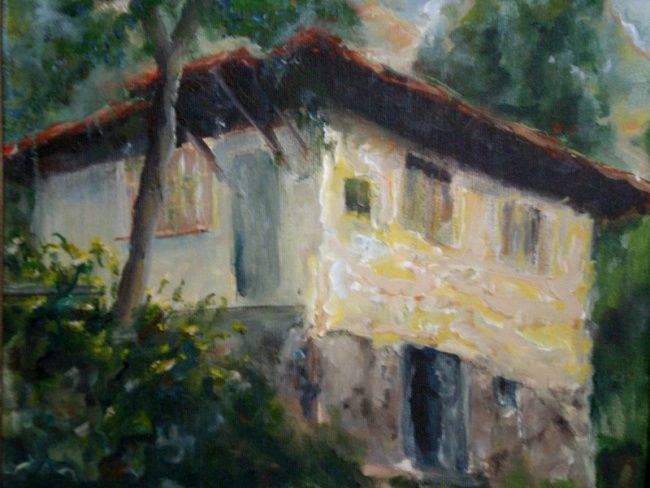 Painting titled "Radmilo house" by Justin Aleksandar Ristic, Original Artwork