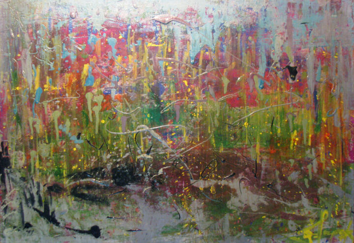 Картина под названием "Swamp" - Justinas Čapskis, Подлинное произведение искусства, Акрил