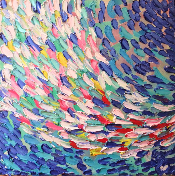 Peinture intitulée "Les écailles volant…" par Justine Beguin, Œuvre d'art originale, Huile
