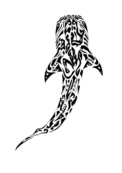 Desenho intitulada "Requin baleine" por Justine Rodriguez, Obras de arte originais, Tinta
