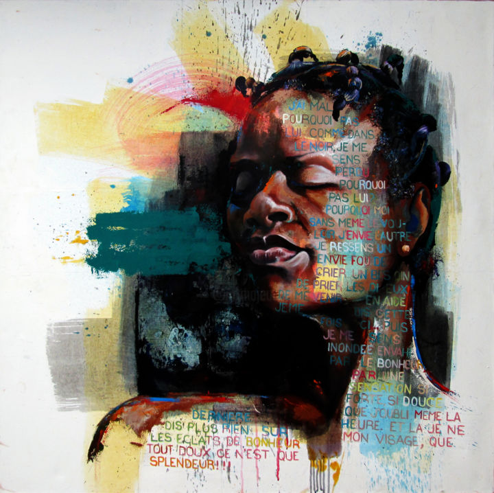 Painting titled "LA SPLENDEURE" by Justin Ebanda, Original Artwork, Acrylic