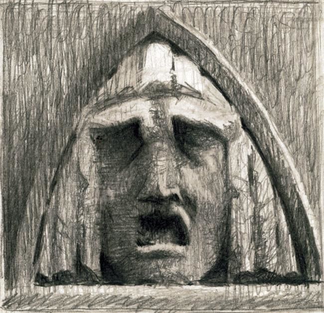 Рисунок под названием ""Некрополь III"" - Юлия Кокуева, Подлинное произведение искусства