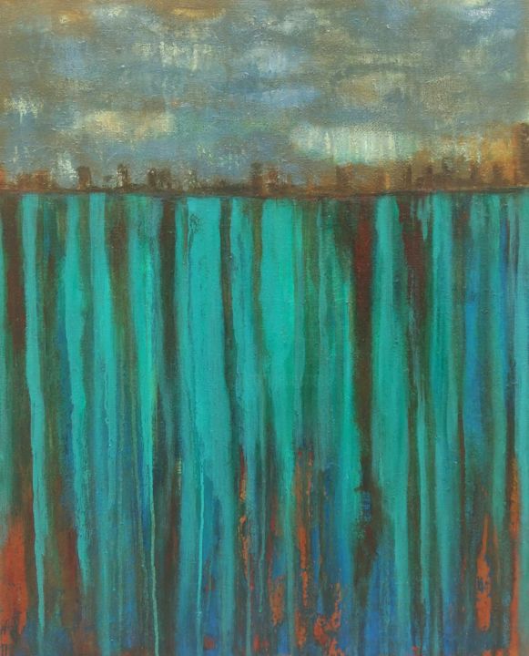 Pintura intitulada "Deep Blue" por Sandra Tavares (JuTavares Belo), Obras de arte originais, Acrílico