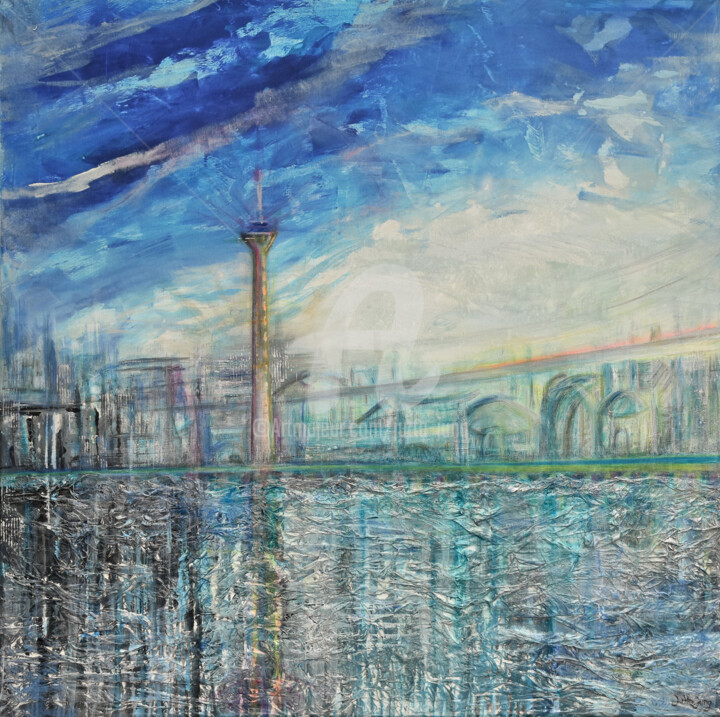 Peinture intitulée "Düsseldorf" par Jutta Jung, Œuvre d'art originale, Acrylique