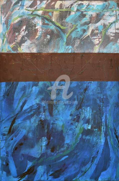 Malerei mit dem Titel "Verbindungen 1 - Co…" von Jutta Jung, Original-Kunstwerk, Acryl Auf Keilrahmen aus Holz montiert