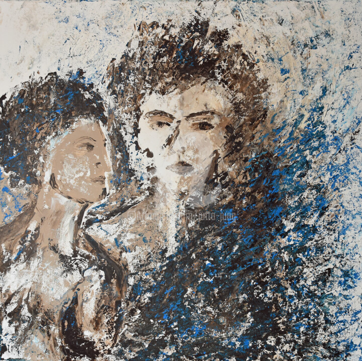 Malerei mit dem Titel "Die schöne Helena -…" von Jutta Jung, Original-Kunstwerk, Acryl Auf Keilrahmen aus Holz montiert
