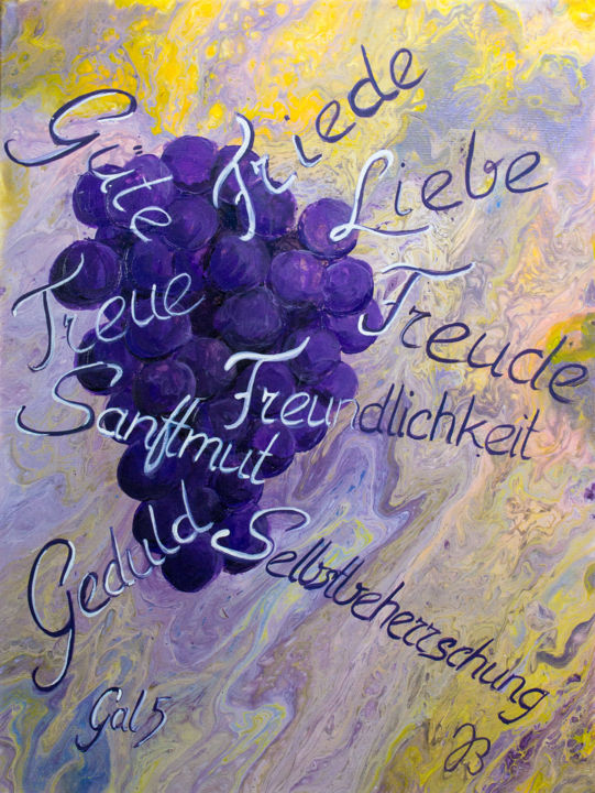 Malerei mit dem Titel "Frucht des Geistes" von Jutta Blühberger, Original-Kunstwerk, Acryl