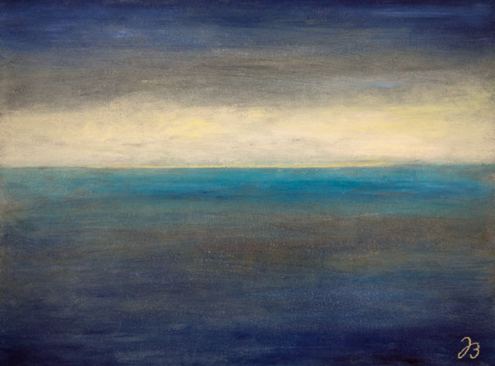 Painting titled "Wolken am Horizont…" by Jutta Blühberger, Original Artwork, Pigments