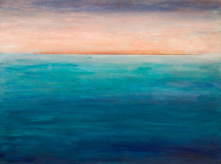 Malerei mit dem Titel "Abstrakter Horizont…" von Jutta Blühberger, Original-Kunstwerk, Pigmente