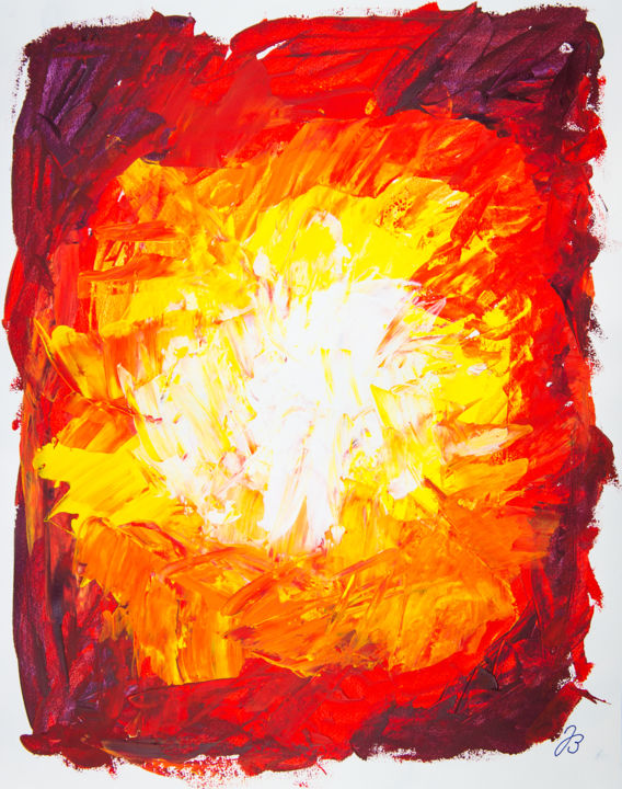 Malerei mit dem Titel "Farbloch * Color ho…" von Jutta Blühberger, Original-Kunstwerk, Acryl