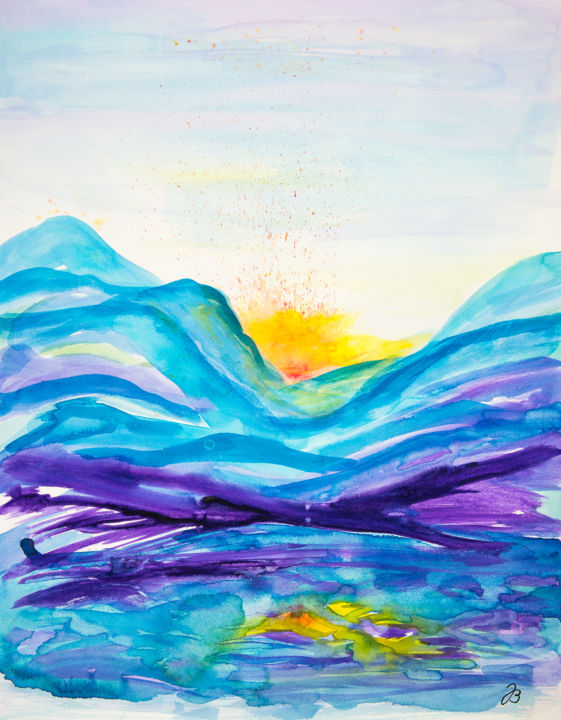 Malerei mit dem Titel "Sonnenkuss * Sun Ki…" von Jutta Blühberger, Original-Kunstwerk, Acryl