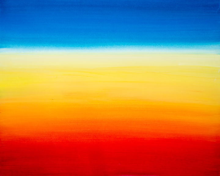 Malerei mit dem Titel "Licht am Horizont *…" von Jutta Blühberger, Original-Kunstwerk, Gouache
