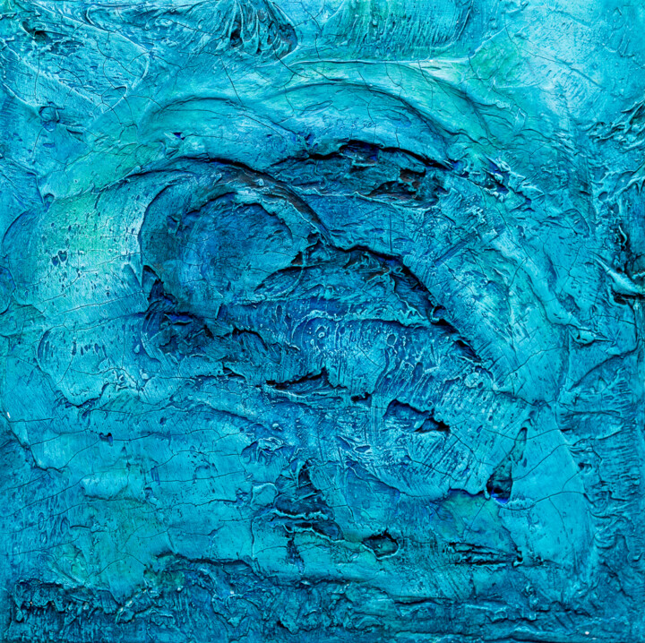 Malerei mit dem Titel "Unterwasser * Under…" von Jutta Blühberger, Original-Kunstwerk, Pigmente