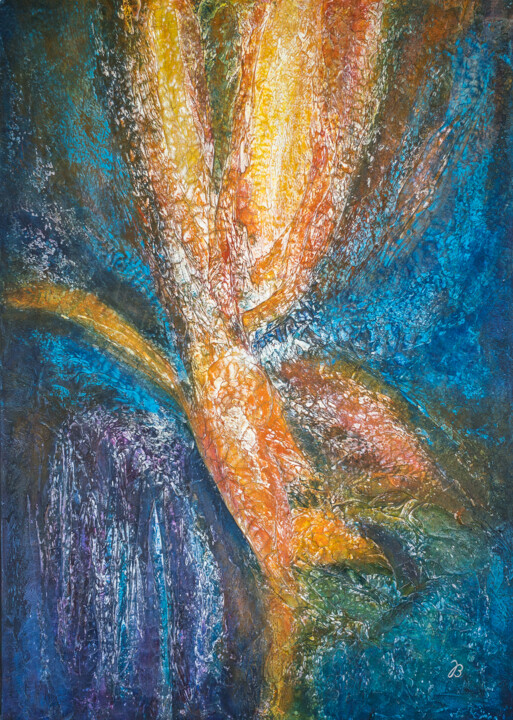 Painting titled "Zuwendung – Ivo de…" by Jutta Blühberger, Original Artwork, Pigments