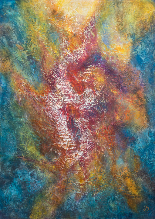 Painting titled "Zerrissenheit – Ber…" by Jutta Blühberger, Original Artwork, Pigments