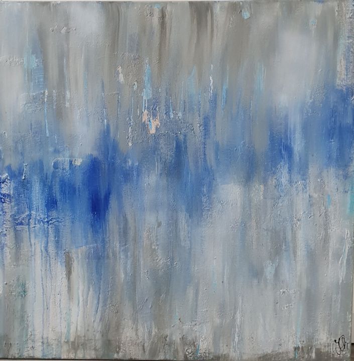 Malerei mit dem Titel "graublau" von Jutta Christandl, Original-Kunstwerk, Acryl