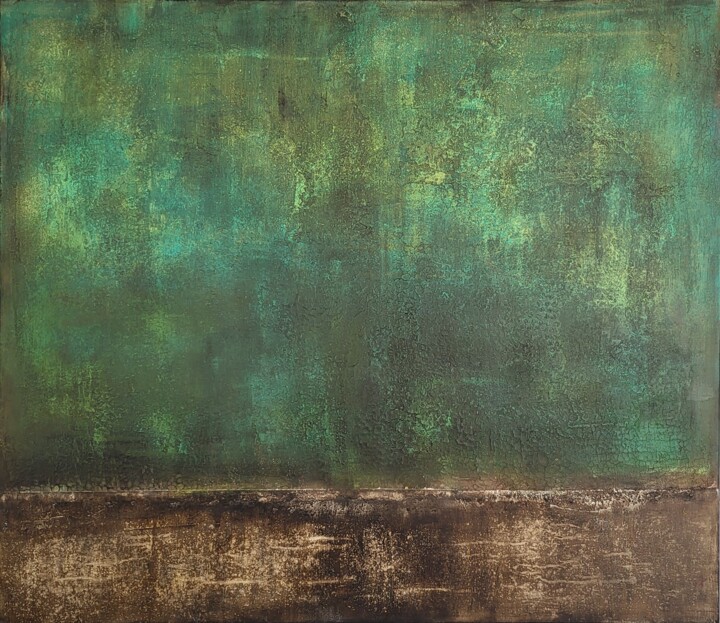 Malerei mit dem Titel "Green" von Jutta Christandl, Original-Kunstwerk, Acryl