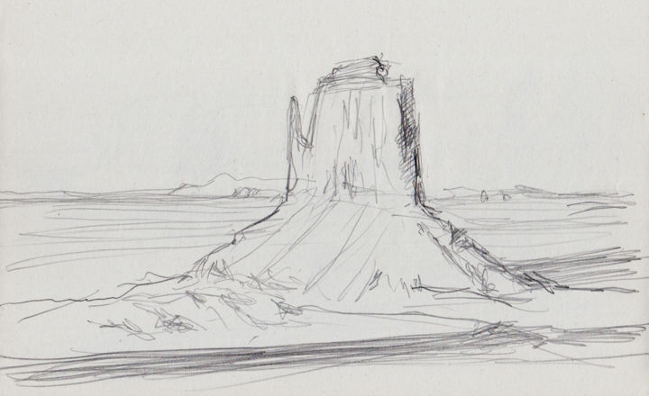 Drawing titled "Monument Valley.jpg" by Philippe Juttens, Original Artwork, Pencil