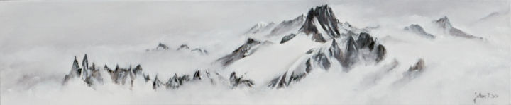 Pintura titulada "Panorama des Aiguil…" por Philippe Juttens, Obra de arte original, Oleo