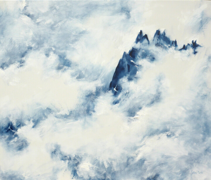 Peinture intitulée "Aiguille de Blaitiè…" par Philippe Juttens, Œuvre d'art originale, Huile