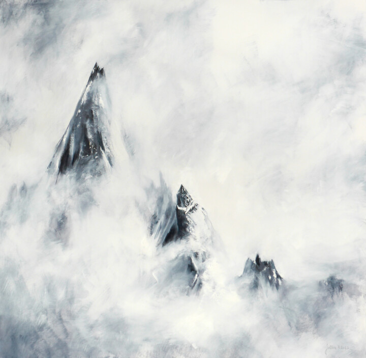 Peinture intitulée "Jeux de brume sur l…" par Philippe Juttens, Œuvre d'art originale, Huile
