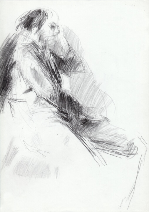Drawing titled "Patrick Radermecker" by Philippe Juttens, Original Artwork, Pencil