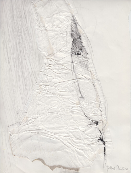 Рисунок под названием "Composition à la pl…" - Philippe Juttens, Подлинное произведение искусства, Чернила