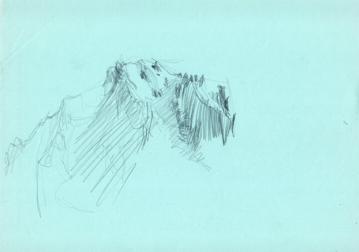 Drawing titled "Sommet de l'Aiguill…" by Philippe Juttens, Original Artwork, Pencil