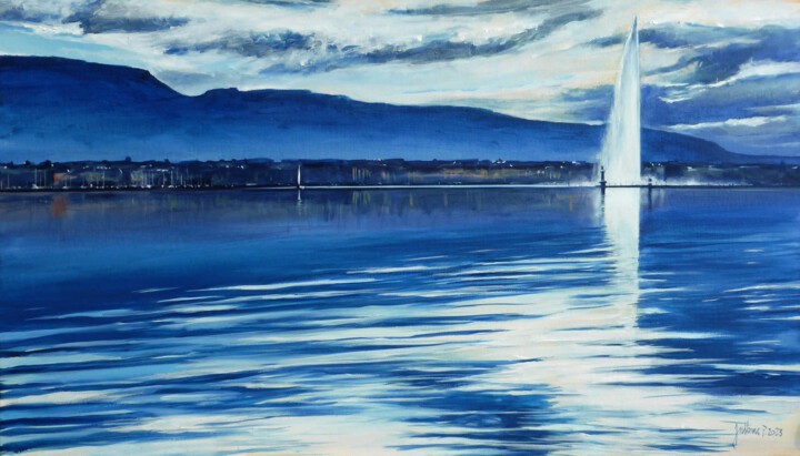 Pintura titulada "Reflet d'une voile…" por Philippe Juttens, Obra de arte original, Oleo