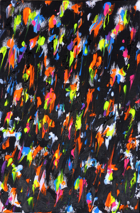 Painting titled "Action painting "FL…" by Philippe Juttens, Original Artwork, Acrylic