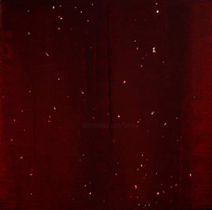 Peinture intitulée "Rouge sombre et Or" par Philippe Juttens, Œuvre d'art originale, Acrylique