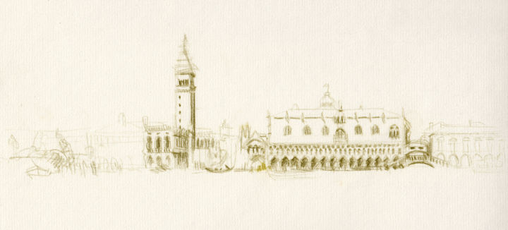 Drawing titled "Venise, San-Marco v…" by Philippe Juttens, Original Artwork, Pencil
