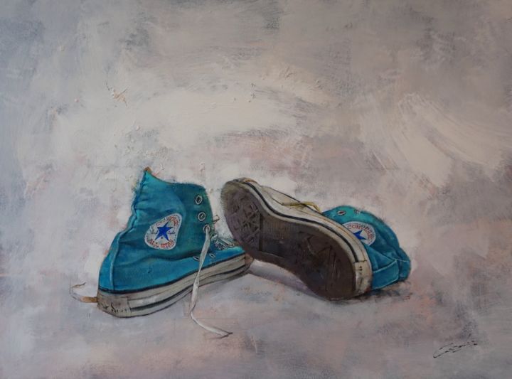 Painting titled "Converse I" by Jose Vicente Cascales Mascarell, Original Artwork, Oil