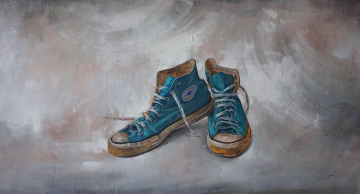 Painting titled "Converse V" by Jose Vicente Cascales Mascarell, Original Artwork, Oil